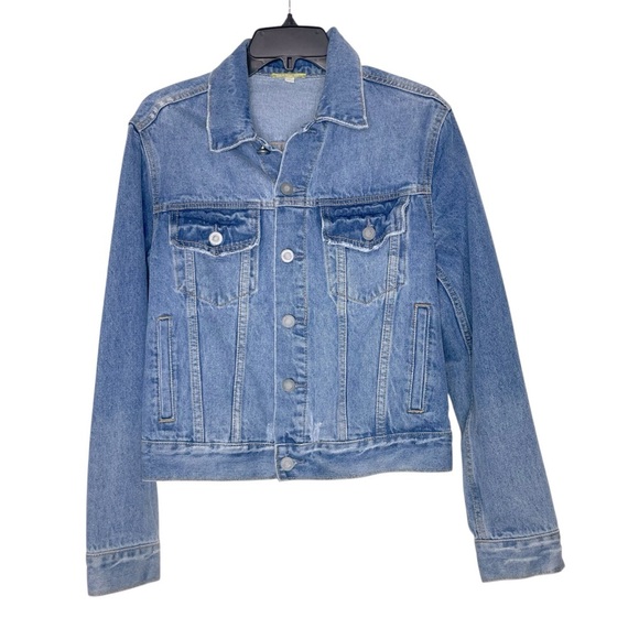 Gianni Bini Distressed Trucker Jean Jacket sz med - Picture 1 of 11
